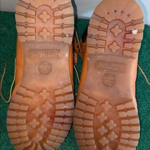 Orange timbs boots